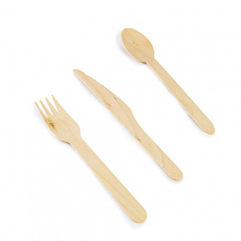 Forchette Legno Vassoietti In Legno Ecologici 25 Cm 100 Pz - Ekoe - Foto 2
