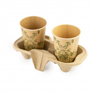 Supporto per 2 bicchieri da asporto in "CARTONCINO" riciclato. 2