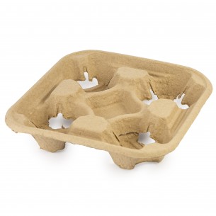 Supporto per 4 bicchieri da asporto in "CARTONCINO" riciclato.