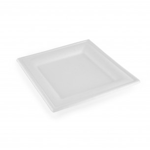 Piatti quadrati in "POLPA" biodegradabili e compostabili 20x20cm.