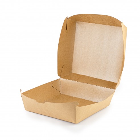 Medium Burger in "CARTONCINO" e "PLA" biodegradabili e compostabili.