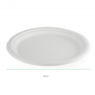 Piatti piani in "POLPA" biodegradabili e compostabili 18cm. 2