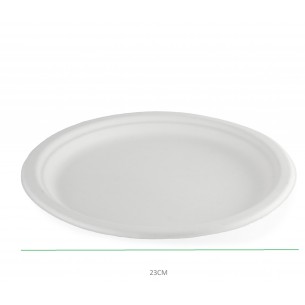 Piatti piani in "POLPA" biodegradabili e compostabili 23cm. 2