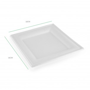 Piatti quadrati in "POLPA" biodegradabili e compostabili 16x16cm. 2