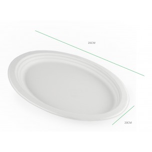 Piatti in "POLPA" biodegradabili e compostabili ovali 20x26cm. 2