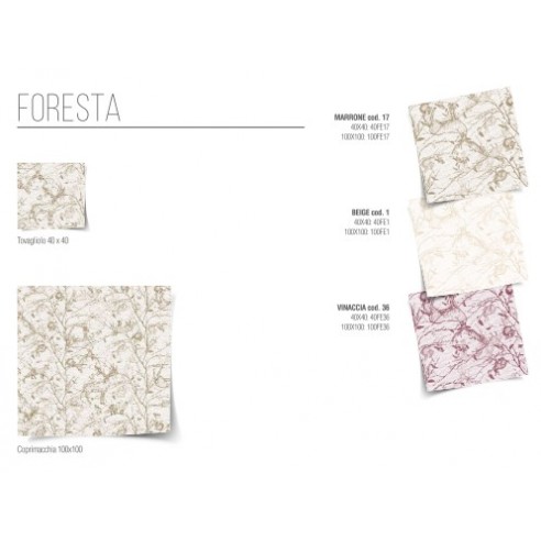 Coprimacchia e tovagliolo airlaid FORESTA biodegradabili e compostabili.