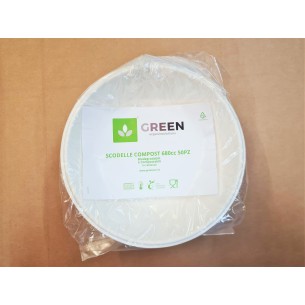 Scodelle in "POLPA" biodegradabili e compostabili 680ml GREEN. 2