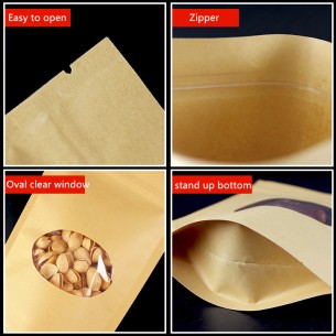Buste in carta Kraft 300 mic con finestra ovale in materiale riciclato, ecosostenibili di varie misure. 2